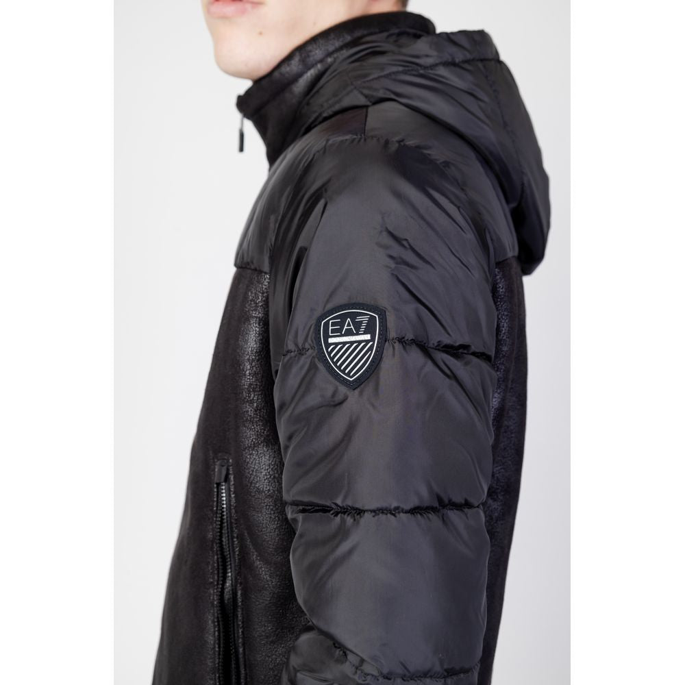 EA7 Emporio Armani Black Polyester Jackets & Coat