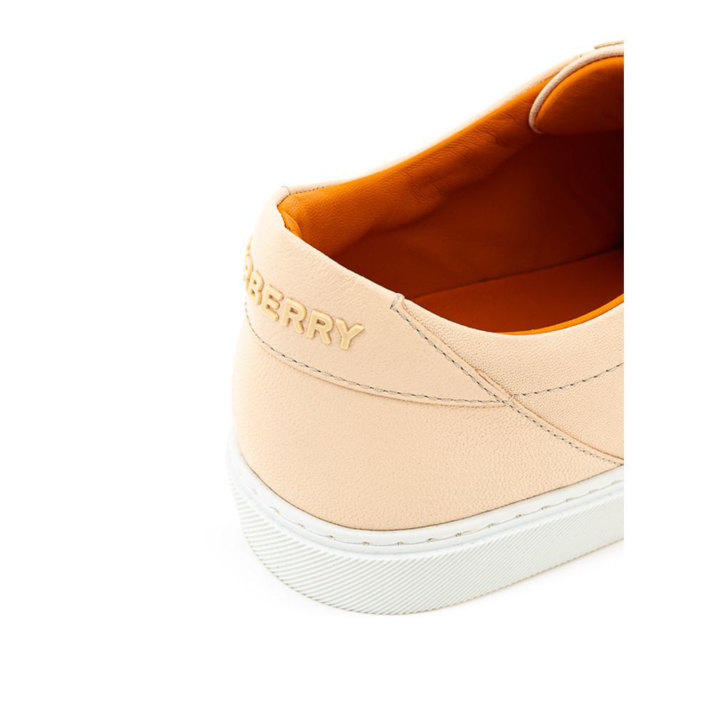 Burberry Pink Leather Low Top Sneakers