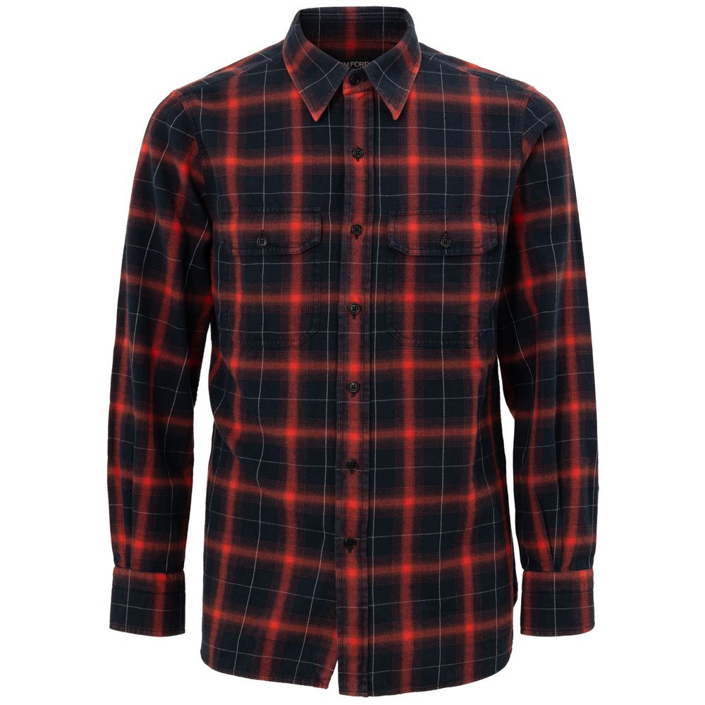 Tom Ford Bicolor Linen Pattern Shirt