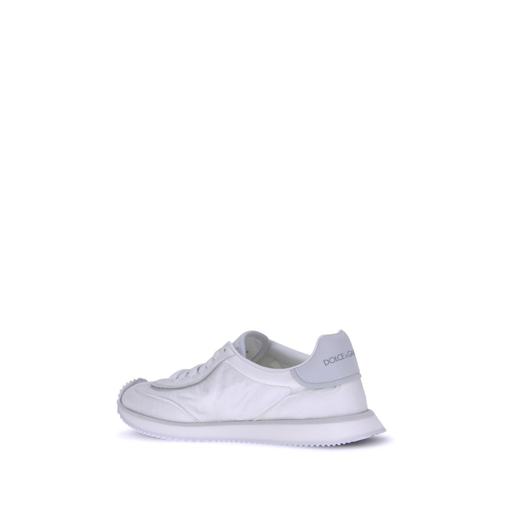 Dolce & Gabbana White Fabric Low Top Sneakers