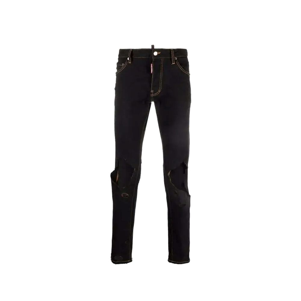 Dsquared² Black Cotton Slim Fit Jeans