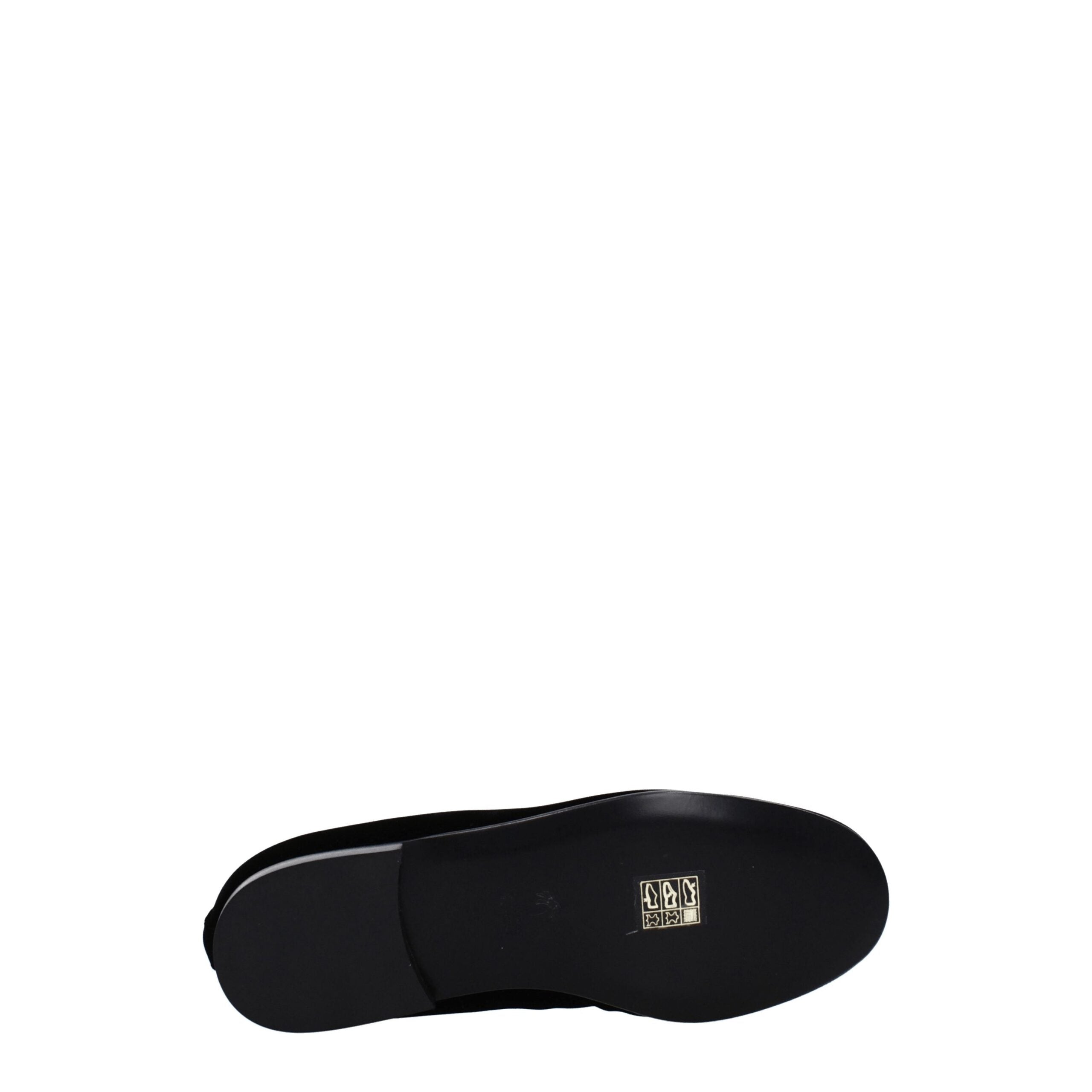 Palm Angels Black Velvet Slip-On Loafers