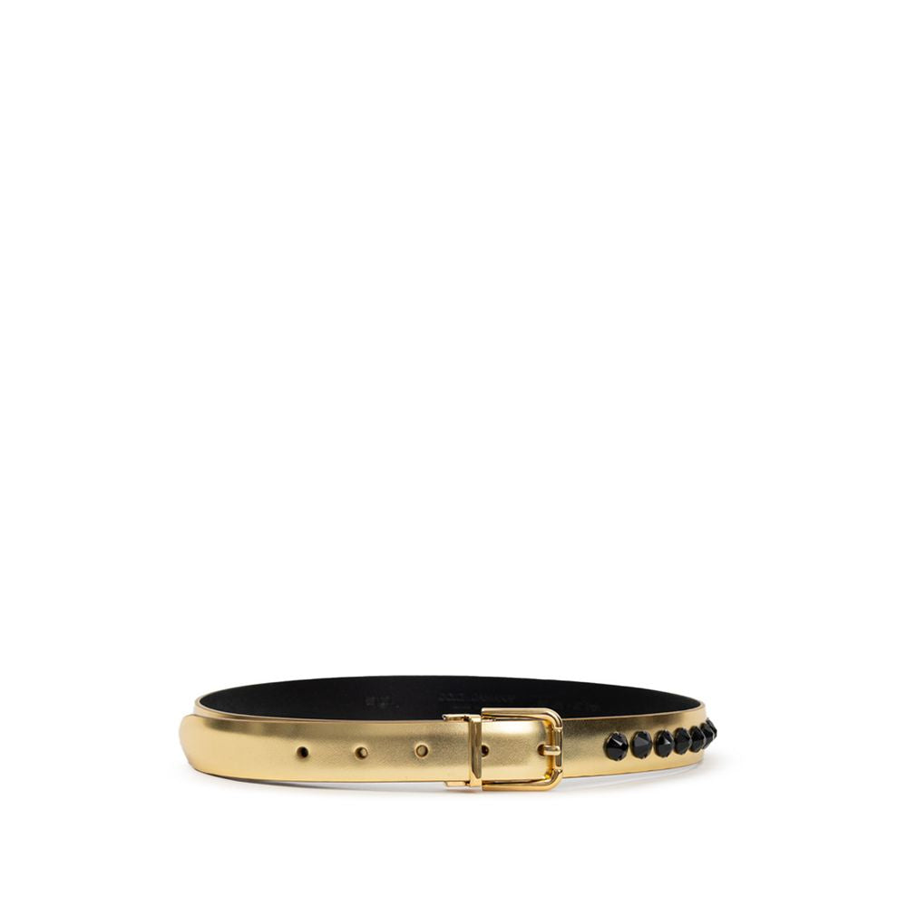 Dolce & Gabbana Gold Leather Belt