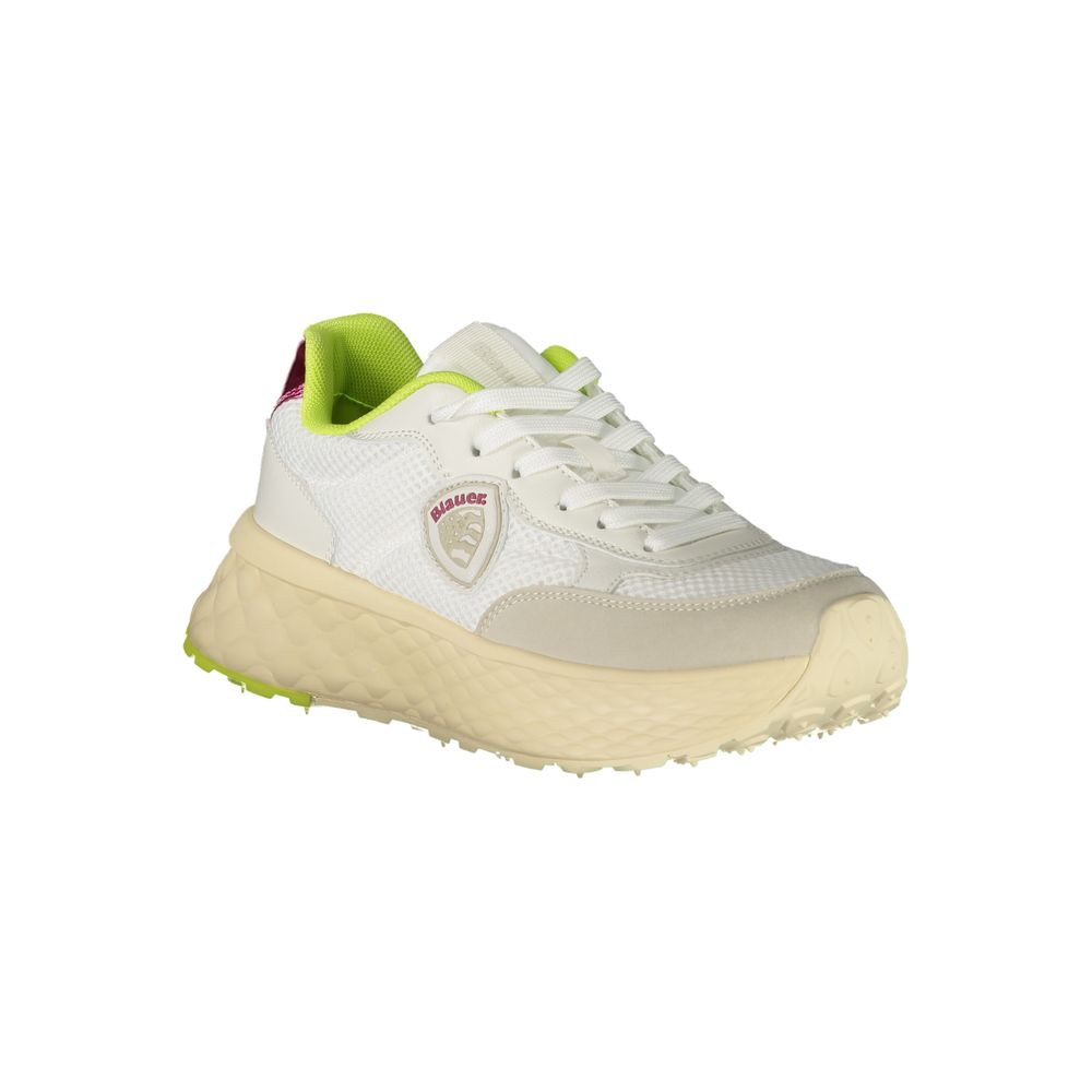 Blauer White Polyester Sneaker