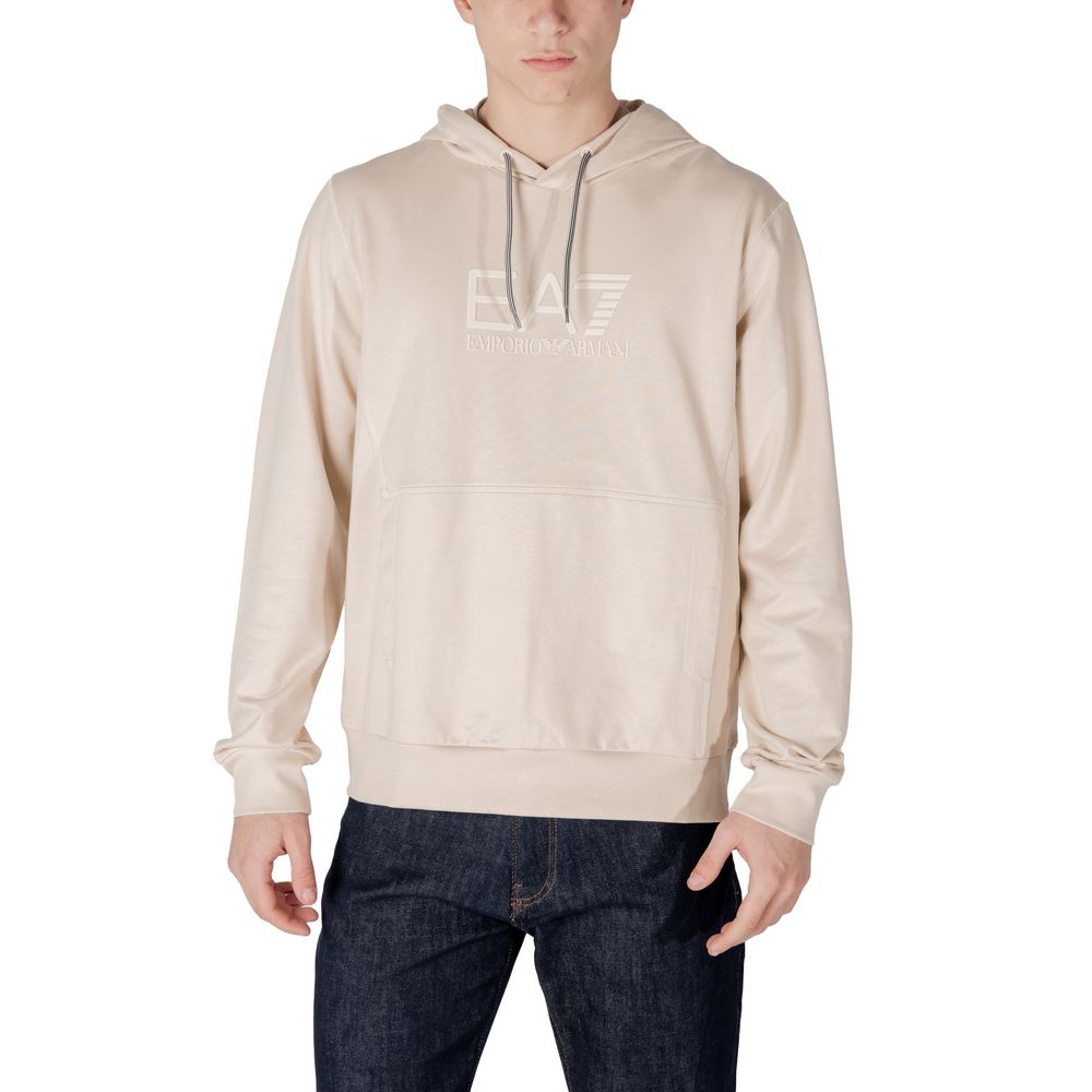 EA7 Emporio Armani Beige Cotton Hoodie