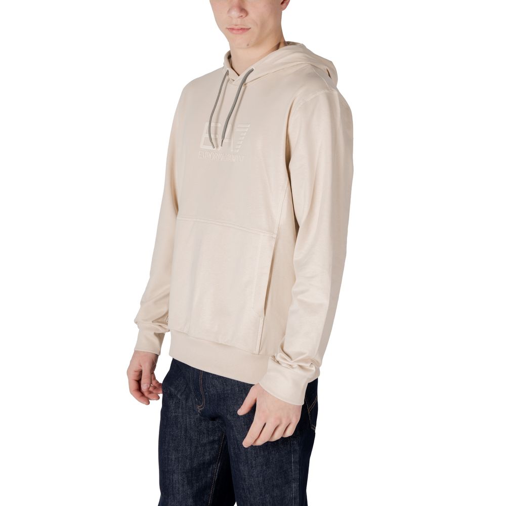 EA7 Emporio Armani Beige Cotton Hoodie