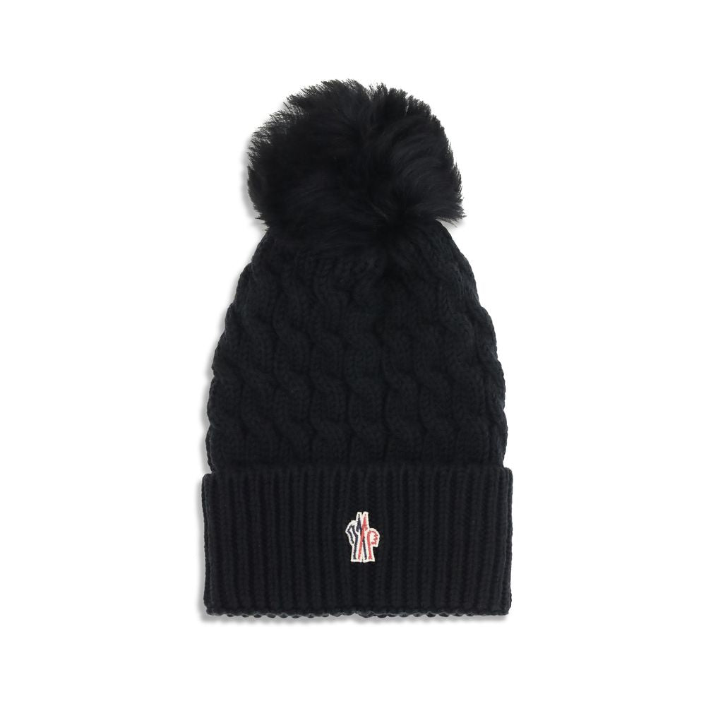 Moncler Grenoble Black Fleece Wool Beanie