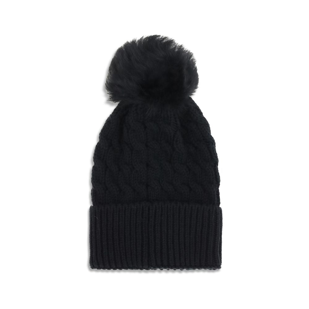 Moncler Grenoble Black Fleece Wool Beanie