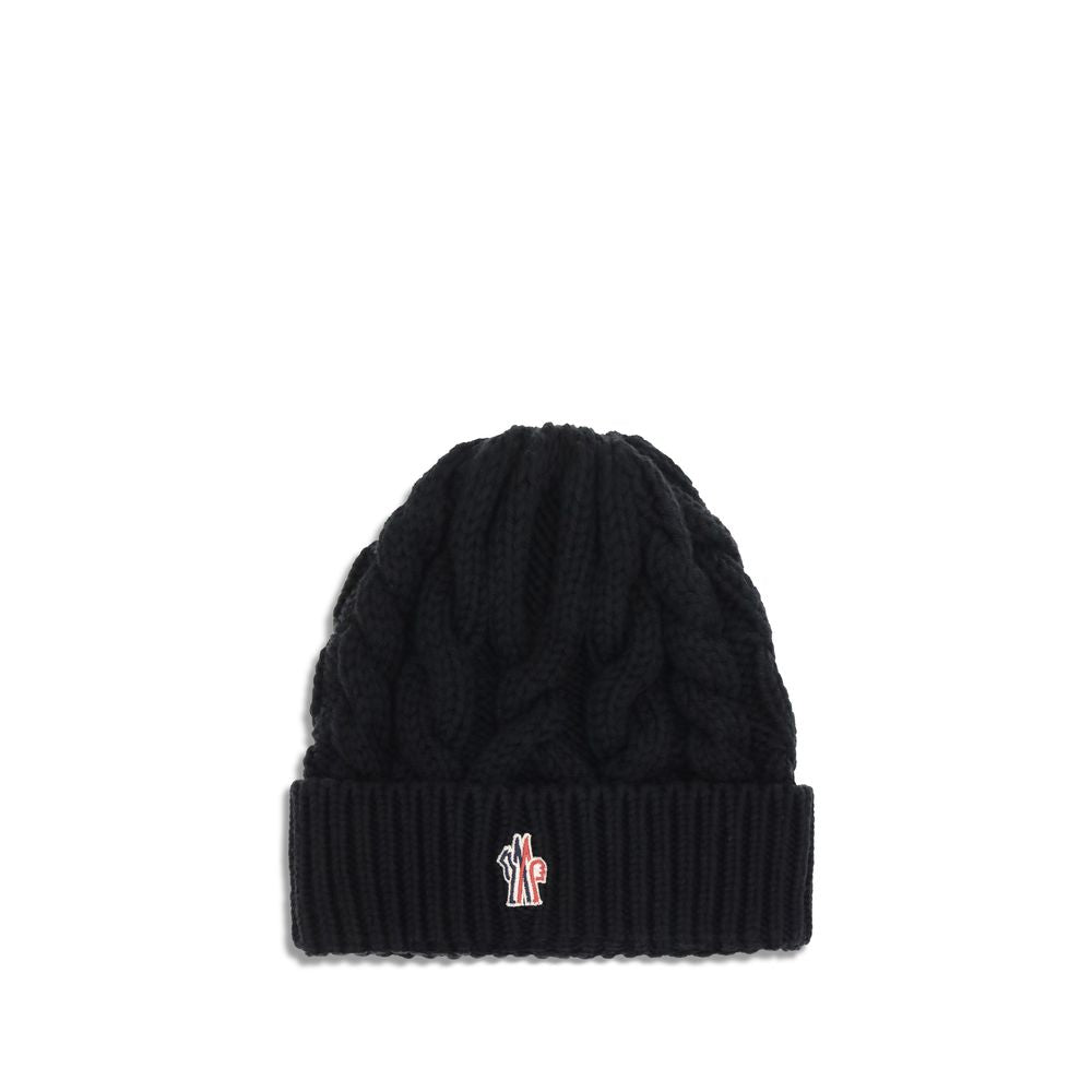 Moncler Grenoble Black Fleece Wool Beanie