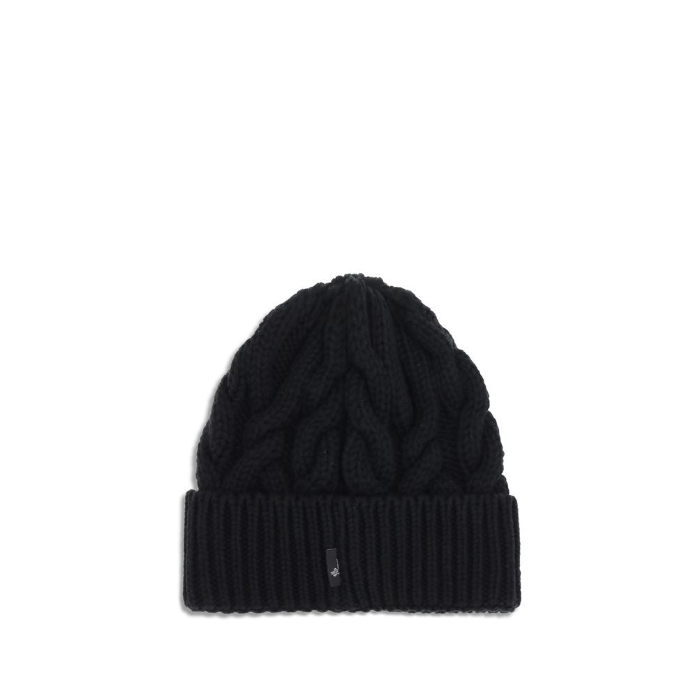 Moncler Grenoble Black Fleece Wool Beanie