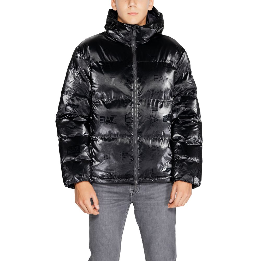 EA7 Emporio Armani Black Polyester Jackets &amp; Coat