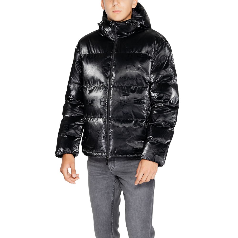EA7 Emporio Armani Black Polyester Jackets &amp; Coat