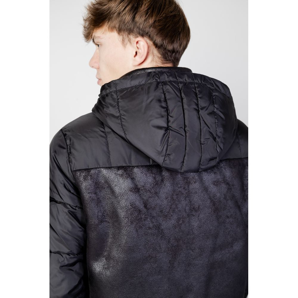 EA7 Emporio Armani Black Polyester Jackets &amp; Coat