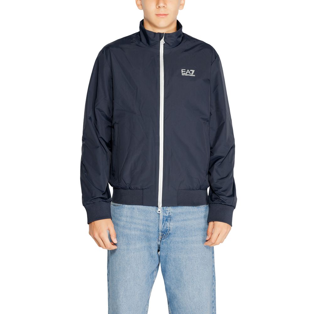 EA7 Emporio Armani Blue Polyamide Jackets &amp; Coat
