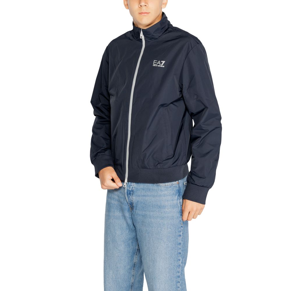 EA7 Emporio Armani Blue Polyamide Jackets &amp; Coat