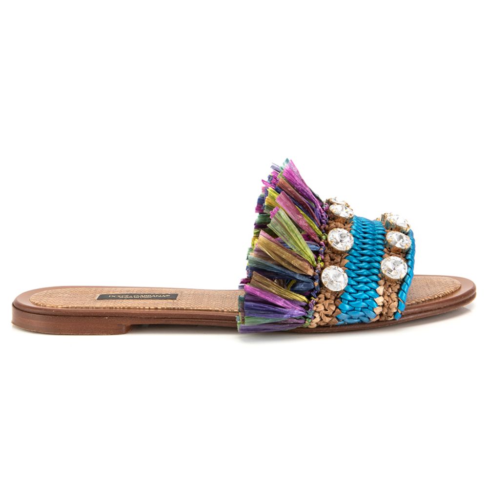 Dolce &amp; Gabbana Multicolor Lambskin Women Sandal