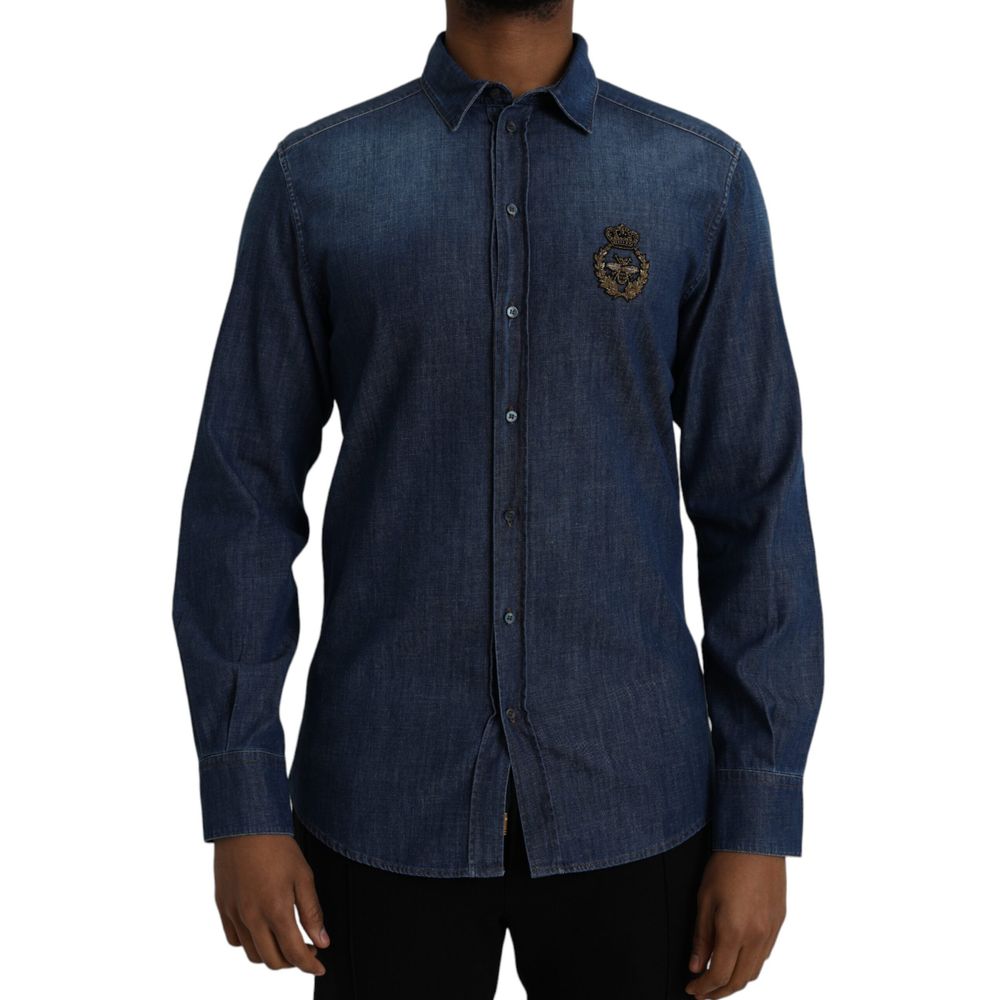 Dolce &amp; Gabbana Blue Cotton Shirt