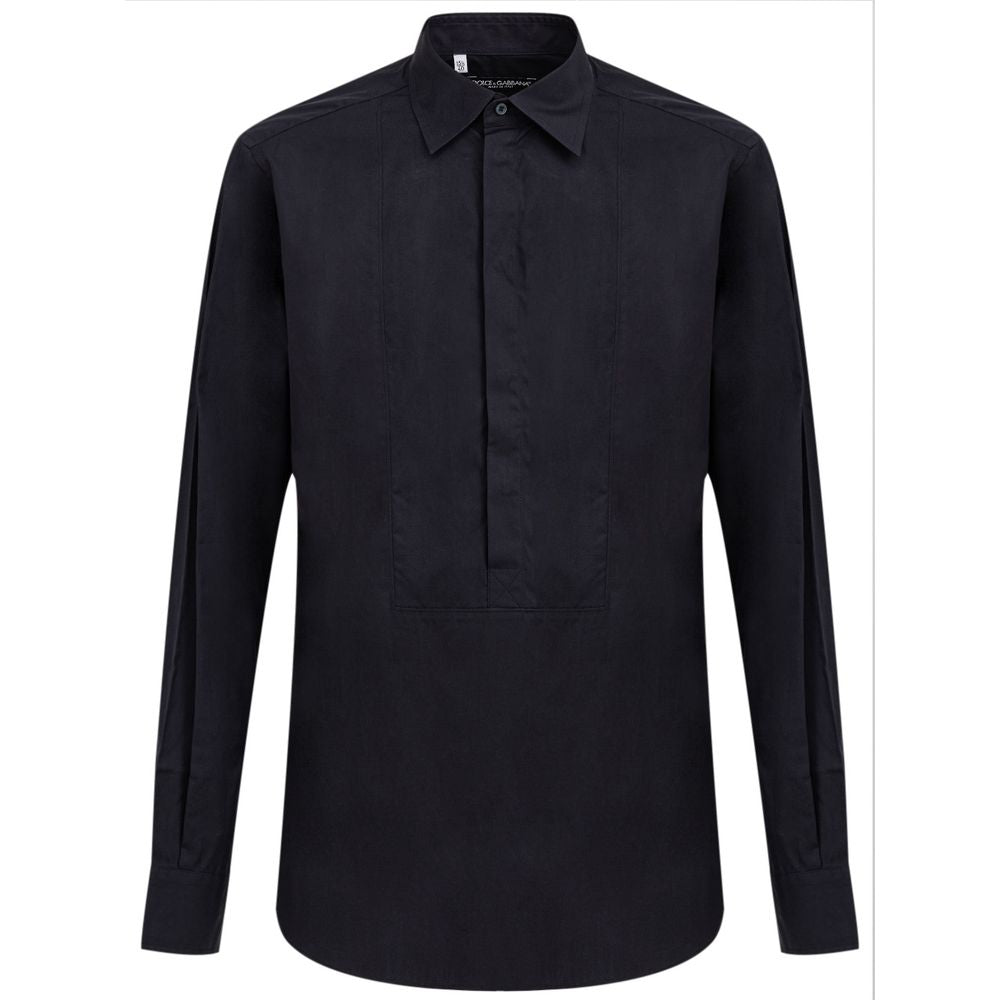 Dolce &amp; Gabbana Navy Blue Cotton Shirt