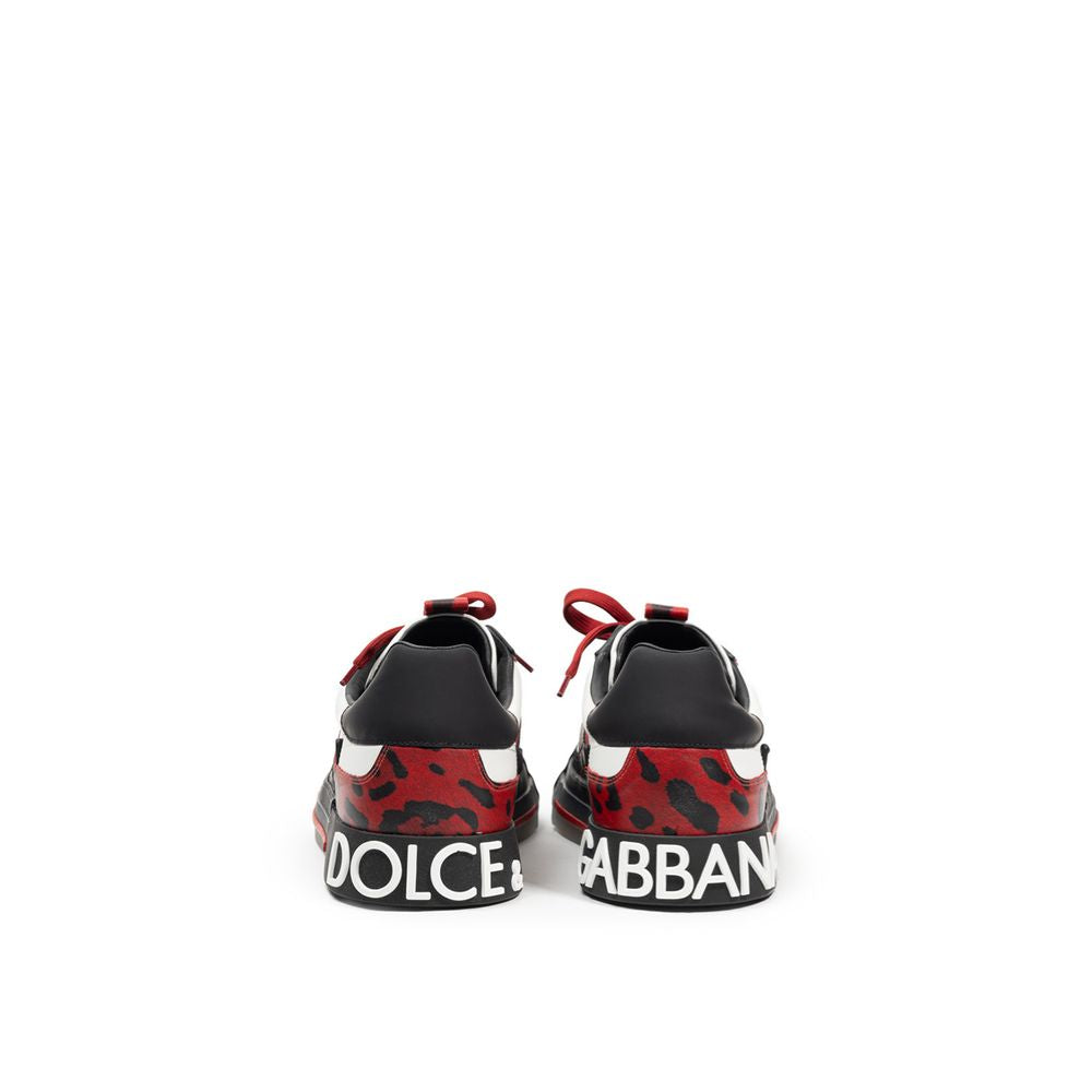 Dolce &amp; Gabbana Black And White Leather Sneaker