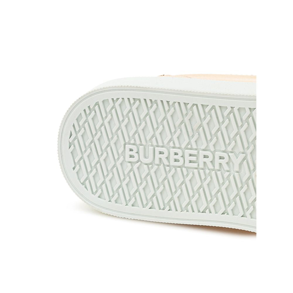 Burberry Pink Leather Low Top Sneakers