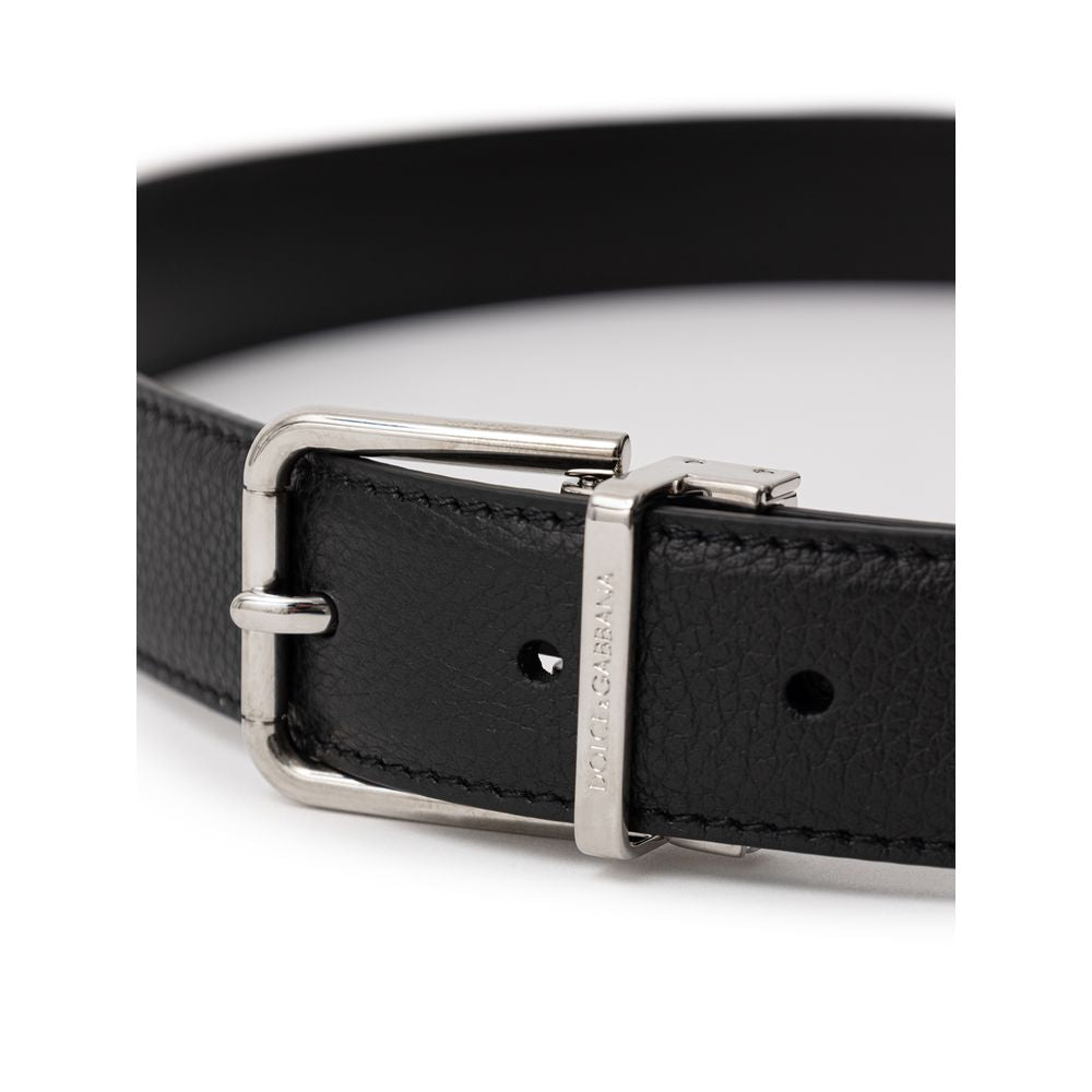 Dolce &amp; Gabbana Black Leather Belt