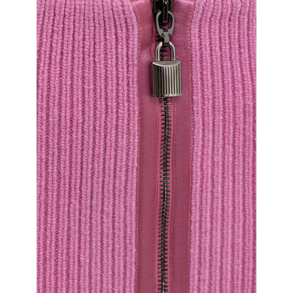 Tom Ford Pink Wool Midi Skirt