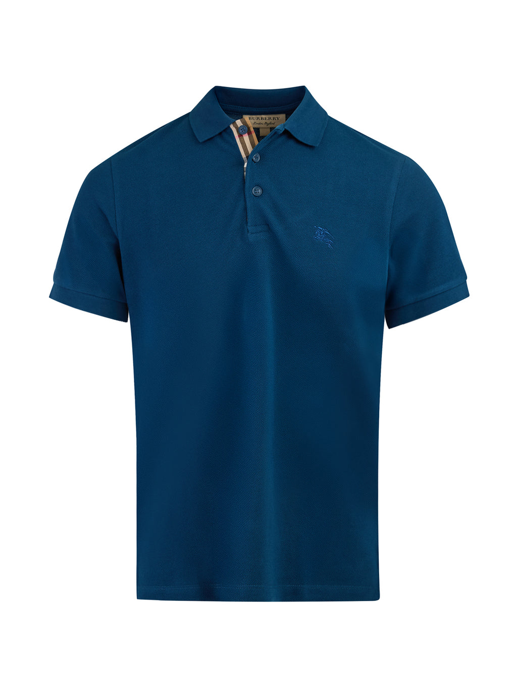 Burberry Deep Teal Blue Cotton Collared Polo Shirt