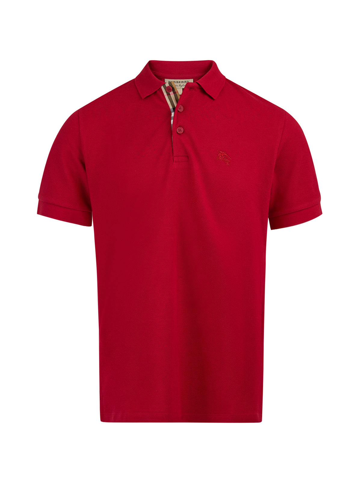 Burberry Red Cotton Collared Polo Shirt