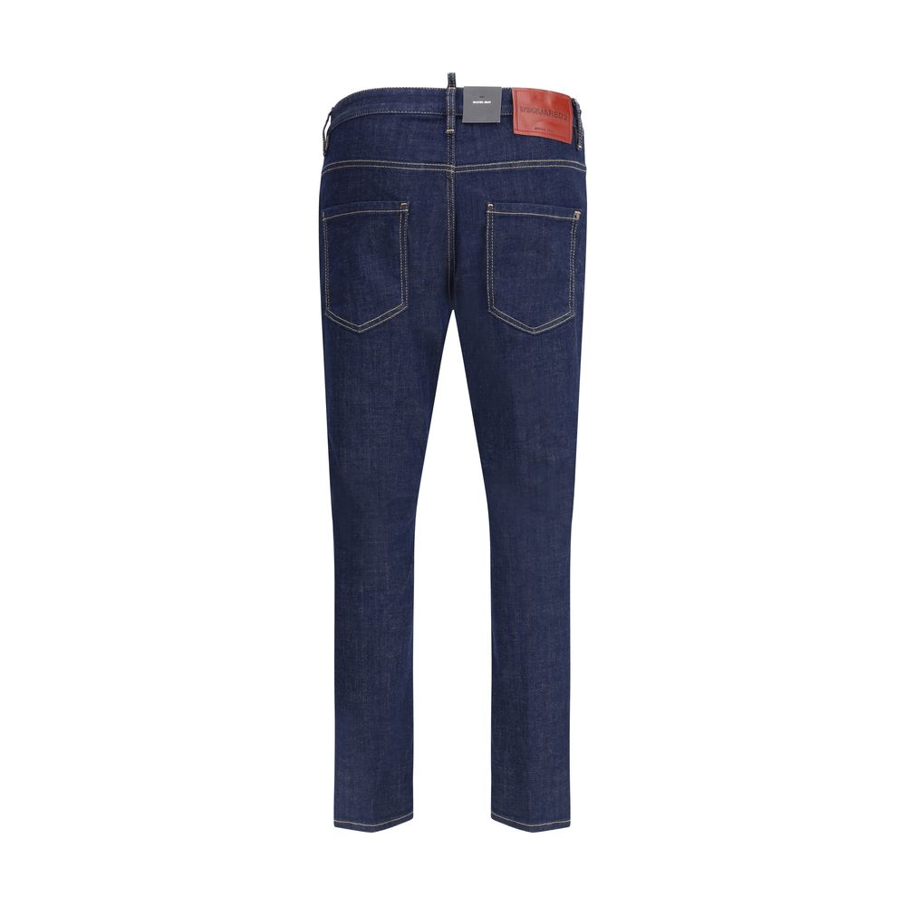 Dsquared² Blue Cotton Straight-Leg Jeans