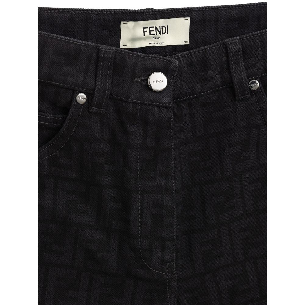 Fendi Black Cotton Denim Jeans