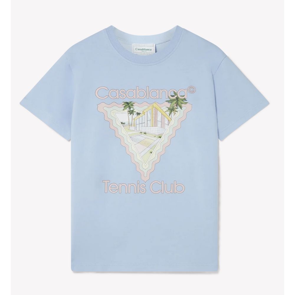 Casablanca Blue Cotton T-Shirt