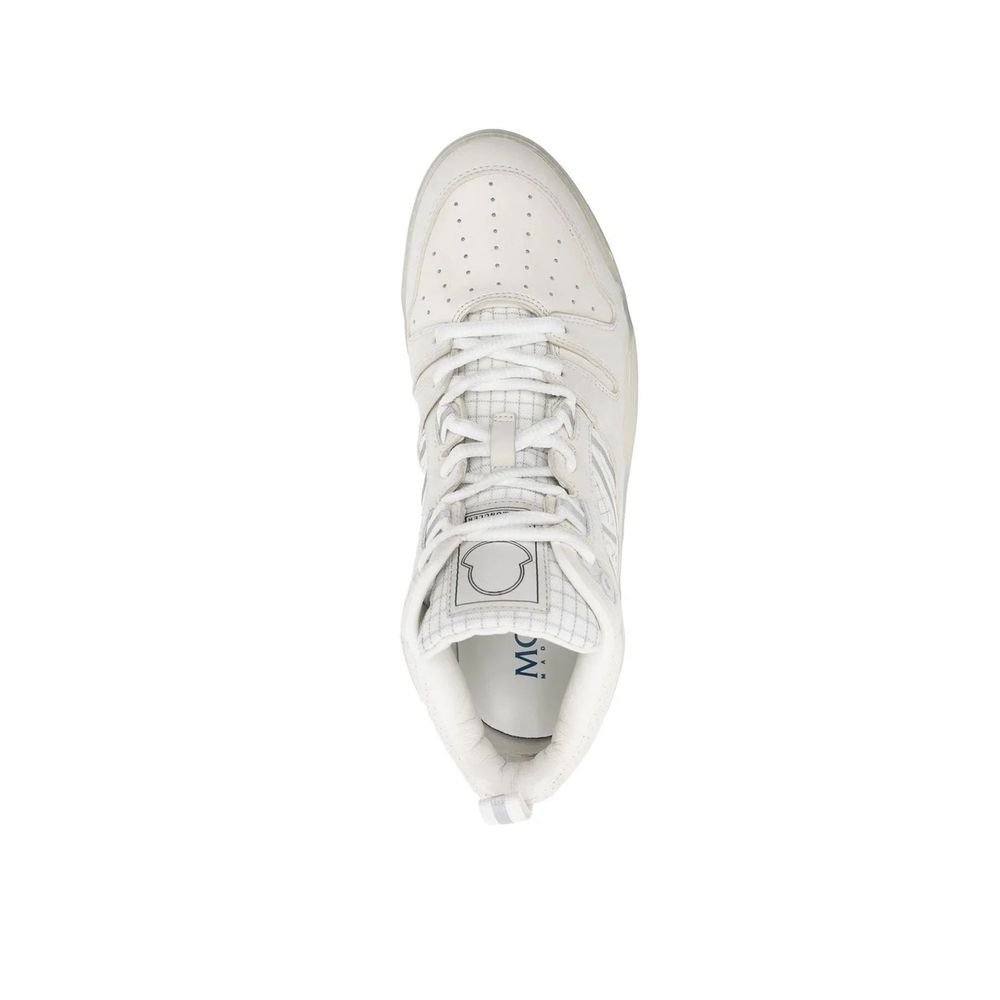 Moncler White Calfskin High Top Sneakers