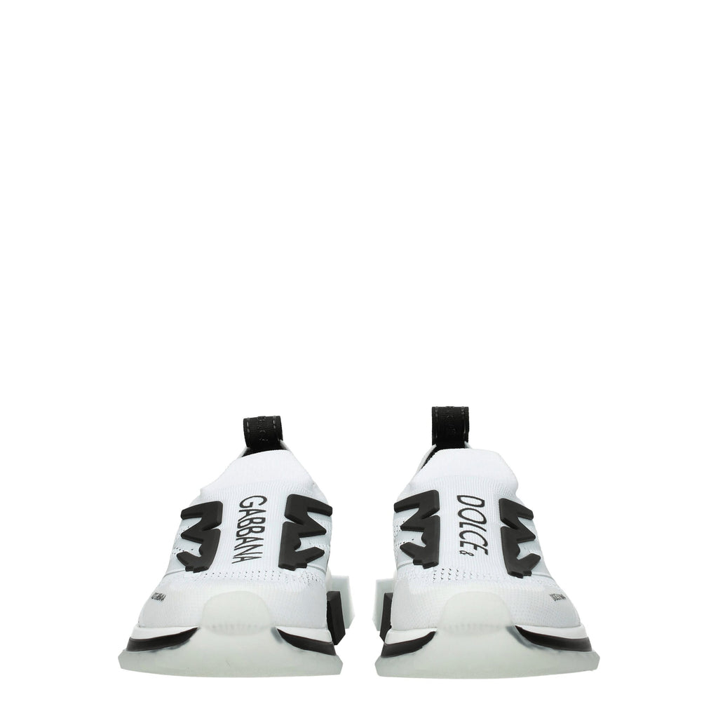 Dolce &amp; Gabbana White Fabric Athletic Sneakers
