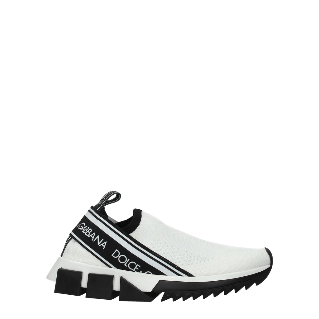 Dolce &amp; Gabbana White Fabric Chunky Sneakers