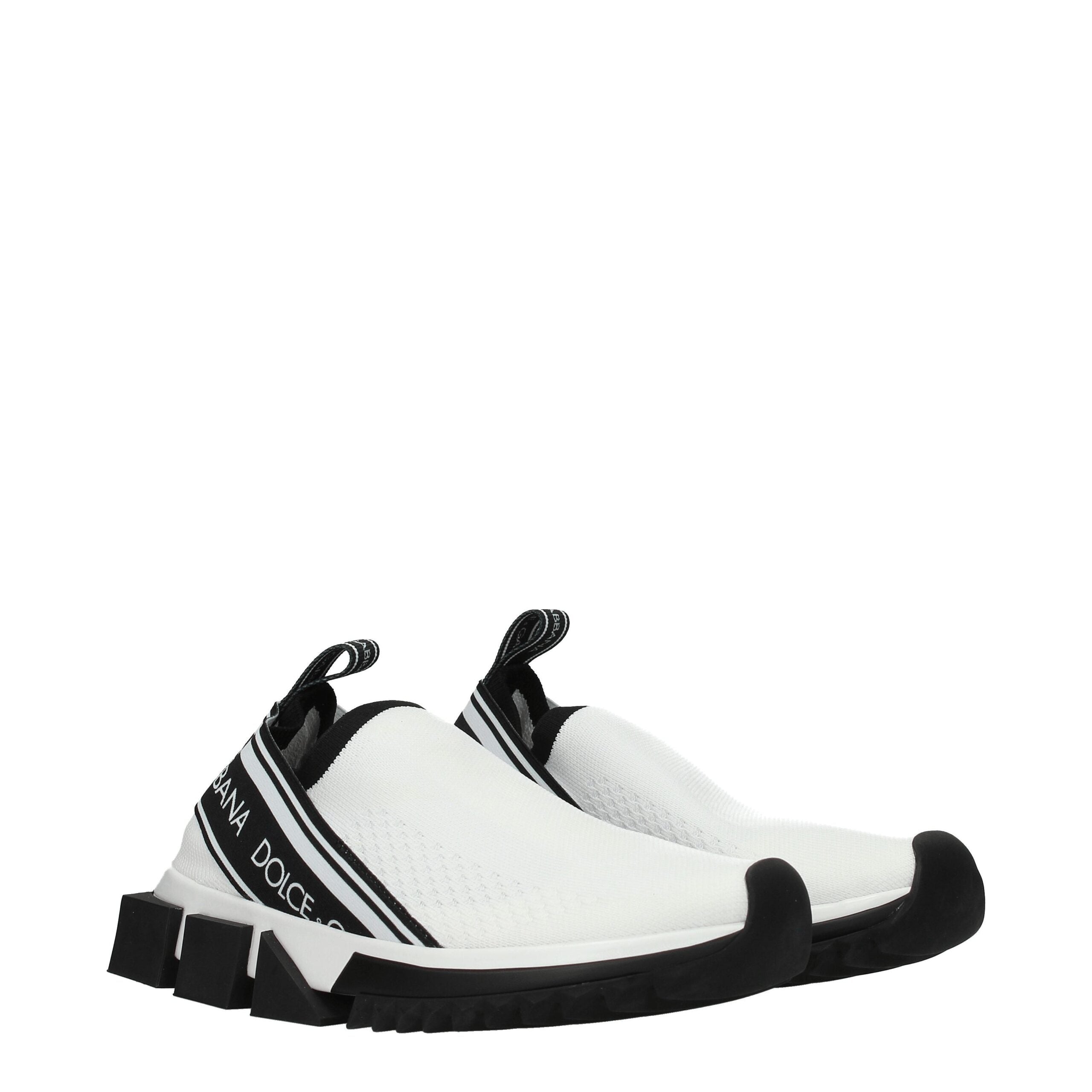 Dolce &amp; Gabbana White Fabric Chunky Sneakers