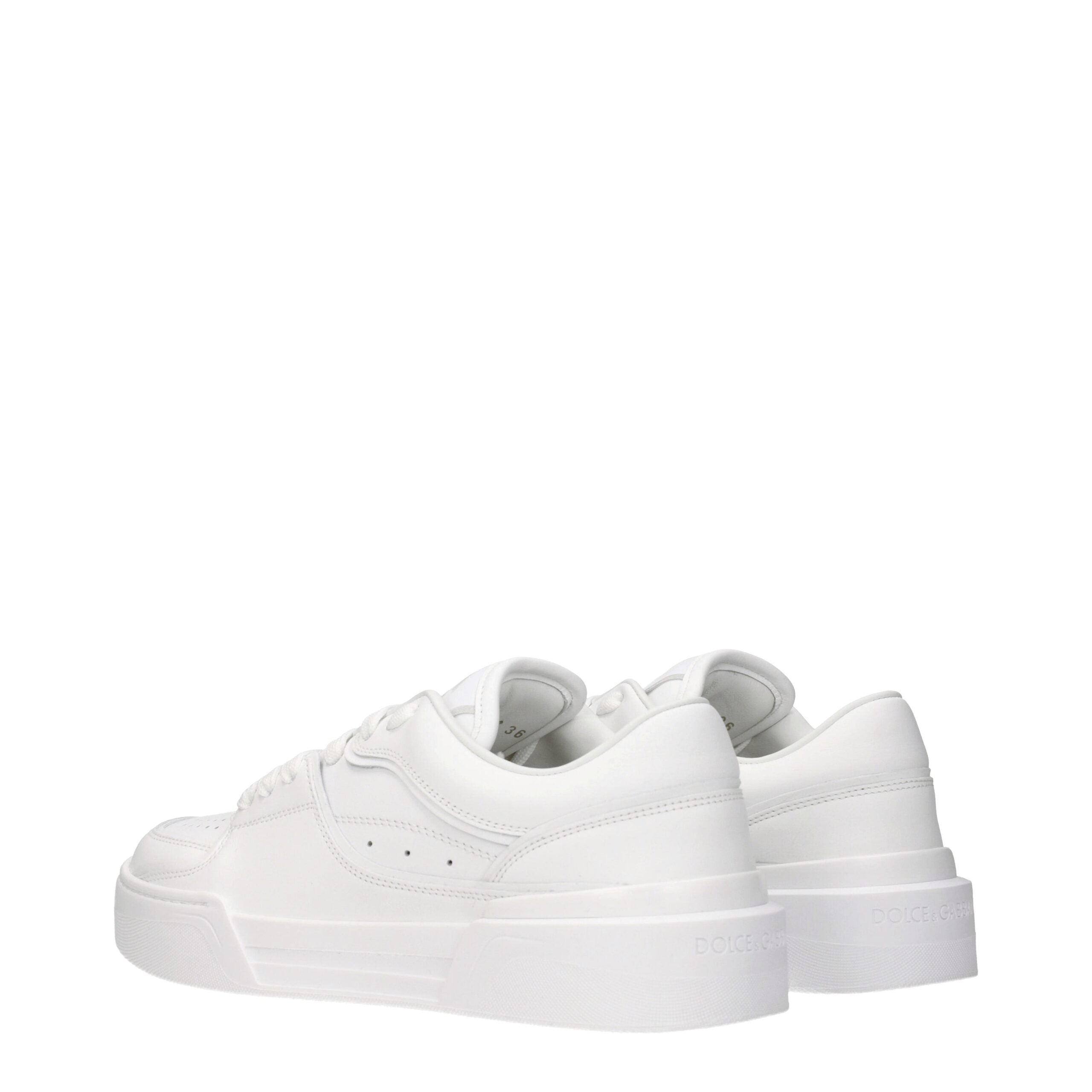 Dolce & Gabbana White Leather Low Top Sneakers
