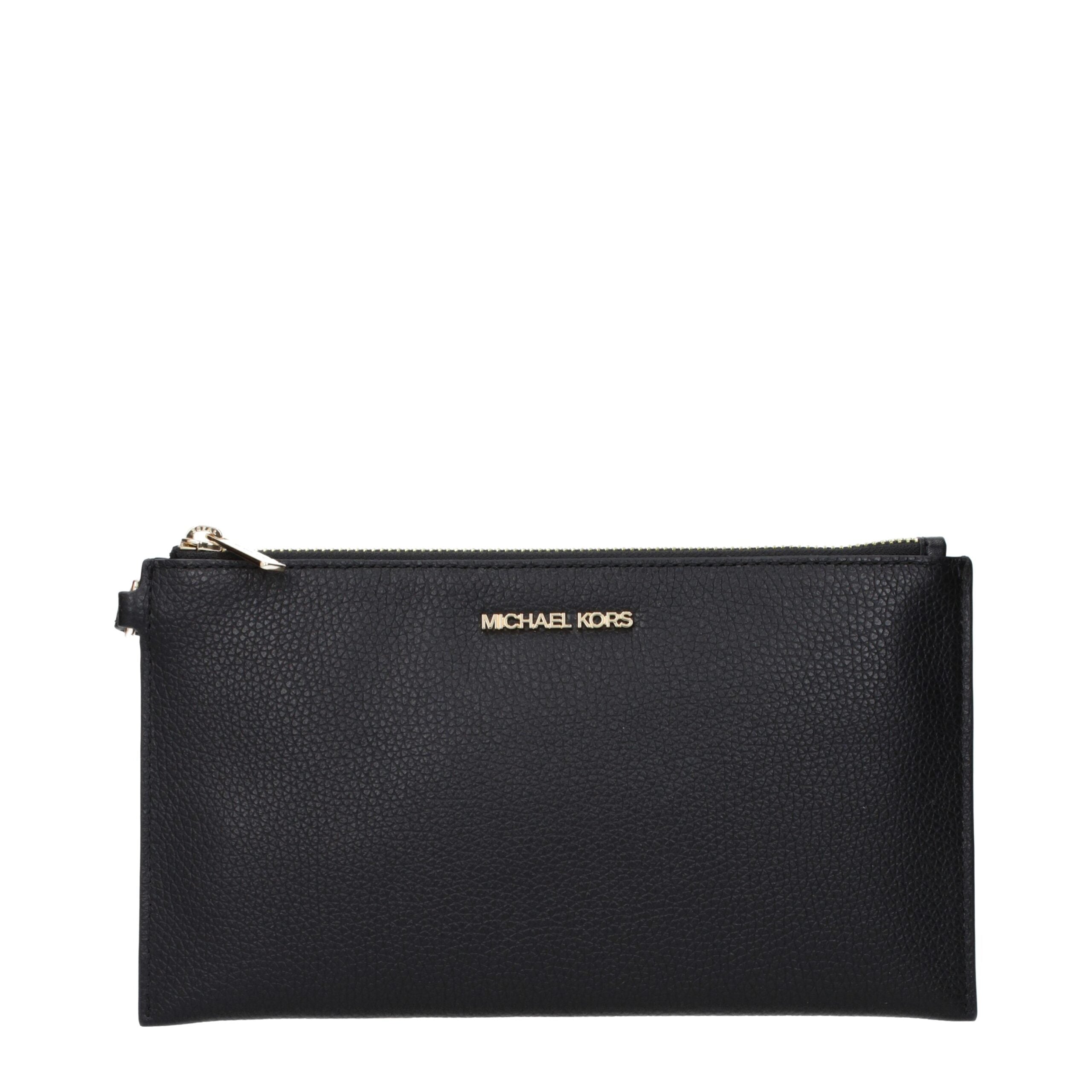 Michael Kors Black Leather Clutch Bag