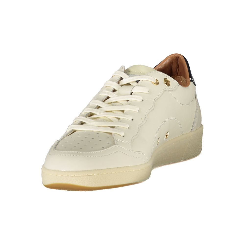 Blauer White Leather Men Sneaker