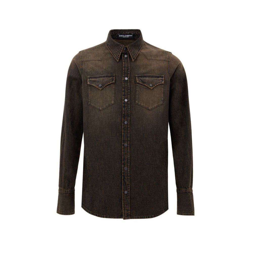 Dolce &amp; Gabbana Brown Cotton Denim