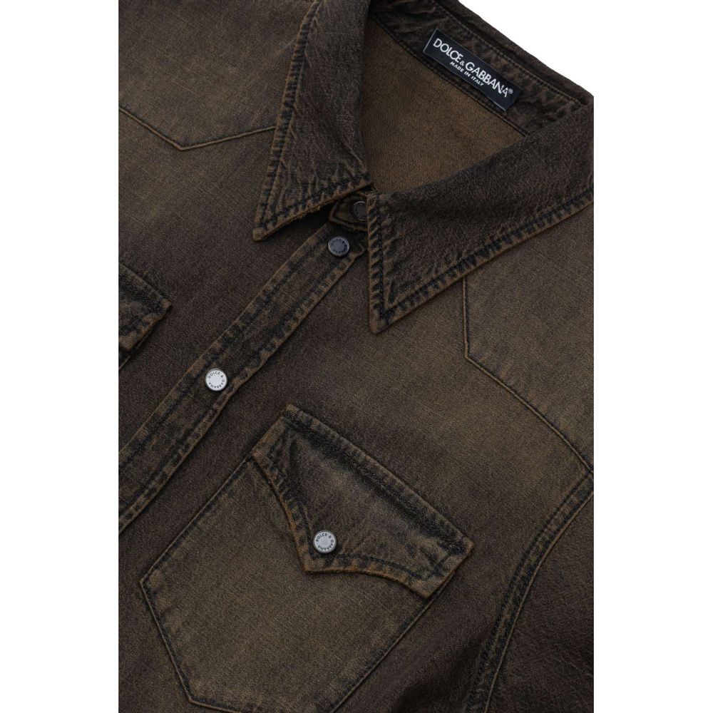 Dolce &amp; Gabbana Brown Cotton Denim
