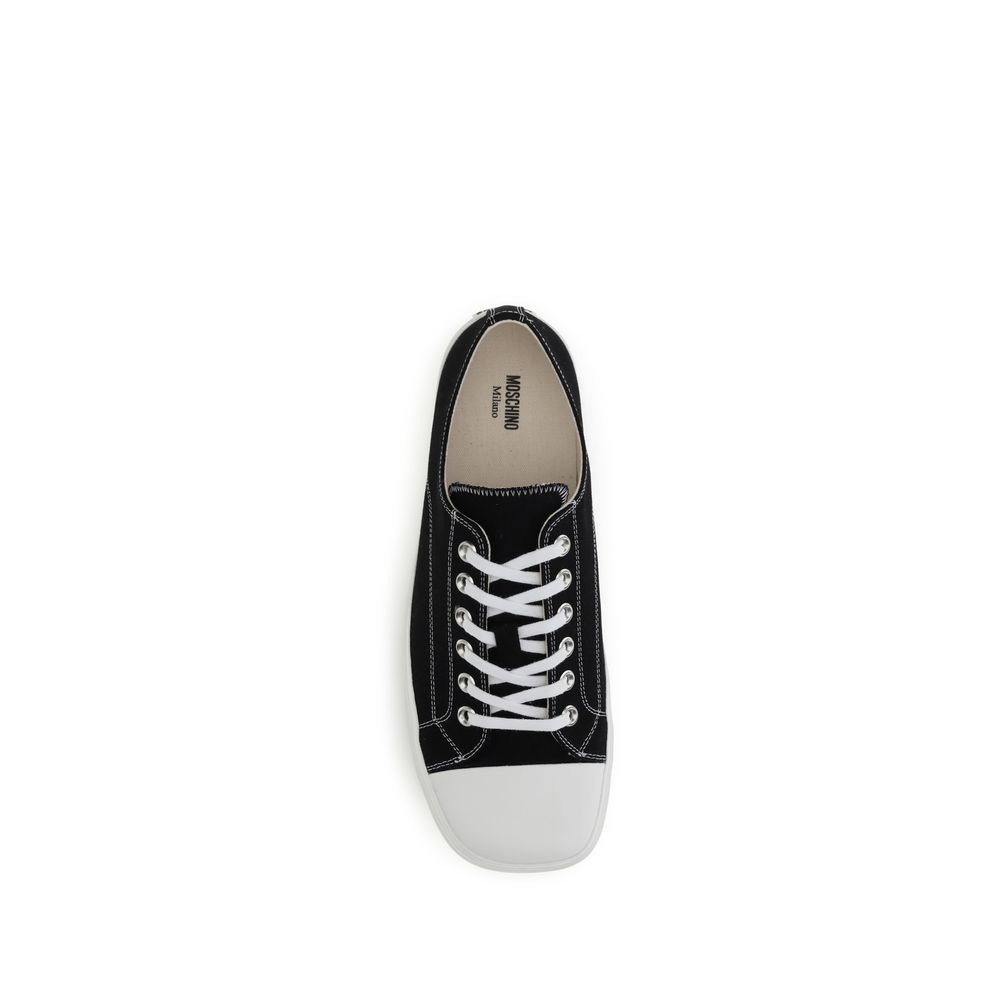 Moschino Black Cotton Low Top Sneakers
