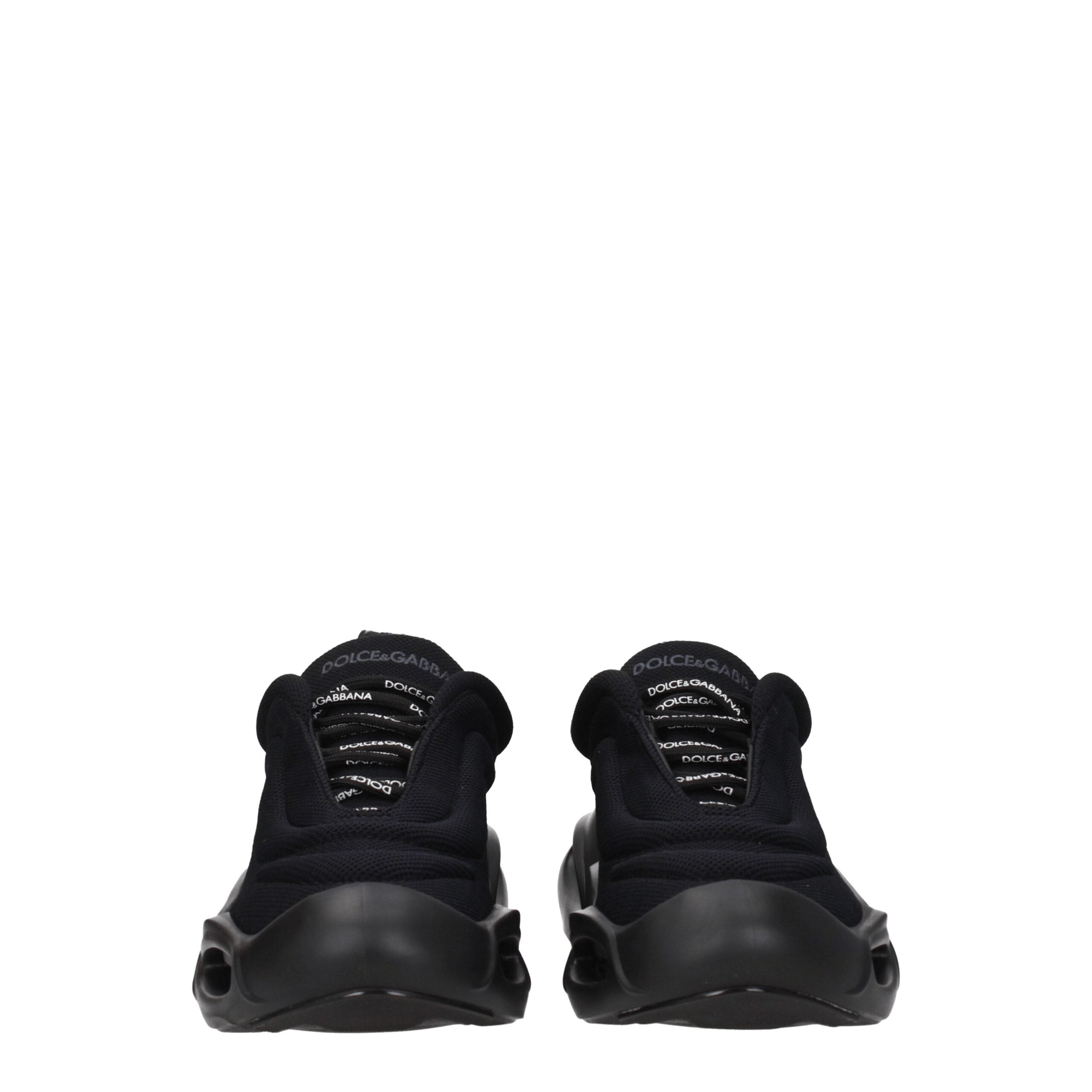Dolce & Gabbana Black Fabric Chunky Sneakers