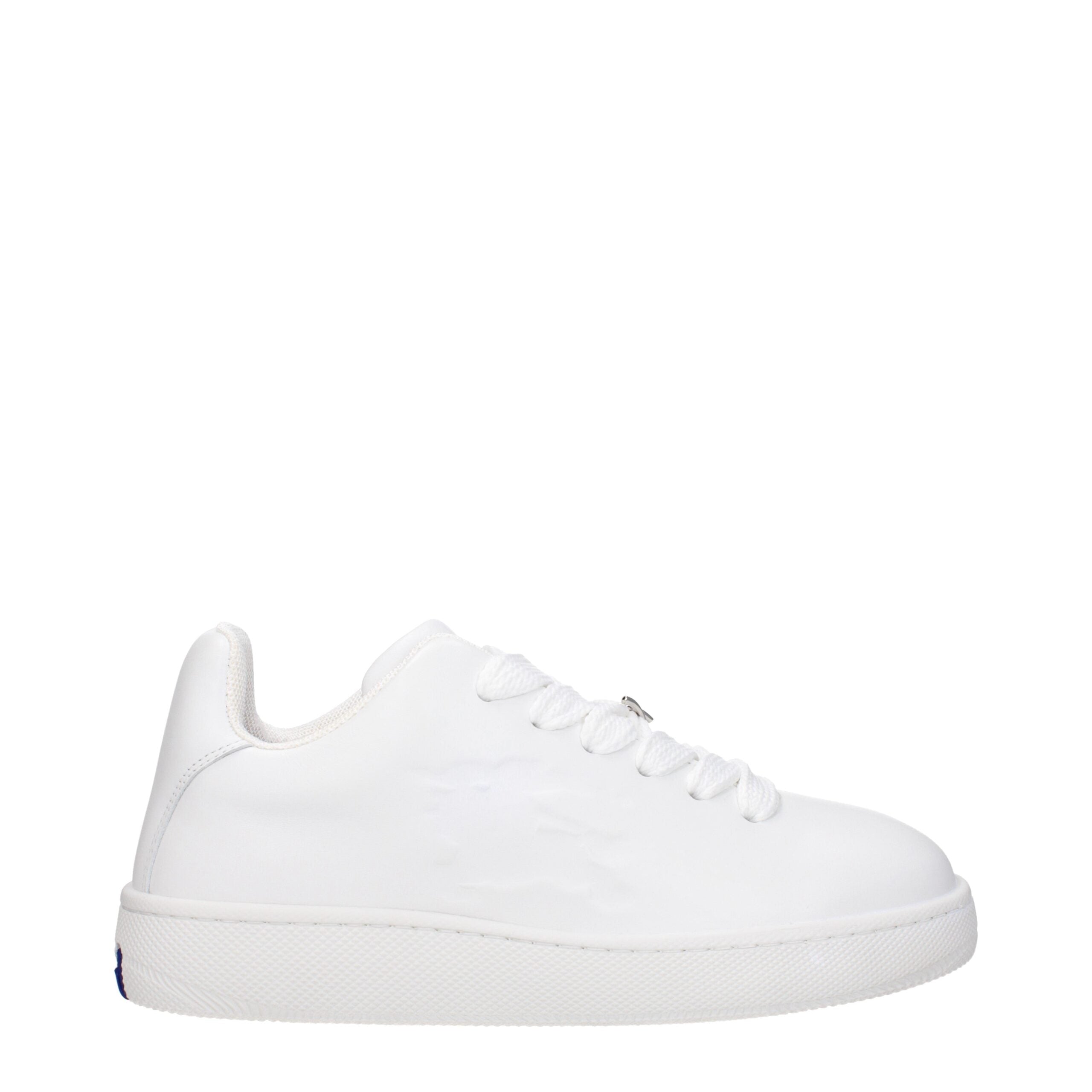 Burberry White Leather Low Top Sneakers