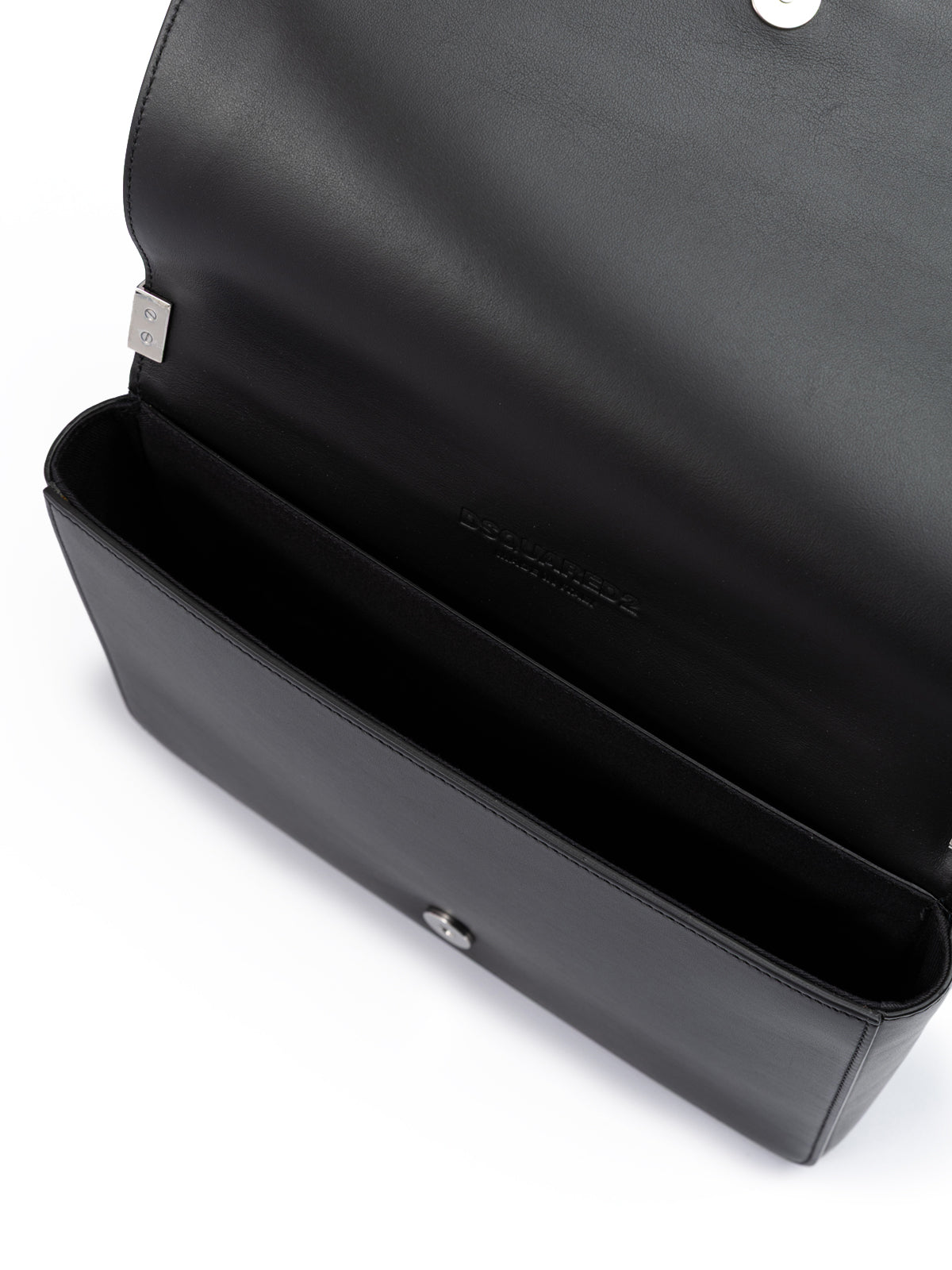 Dsquared² Black Leather Messenger Bag