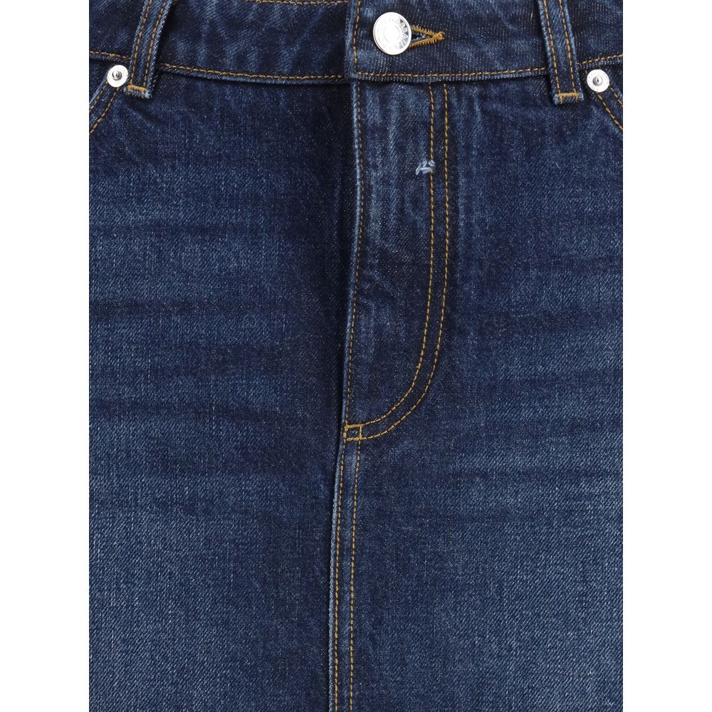 Dolce & Gabbana Blue Cotton Mini Skirt