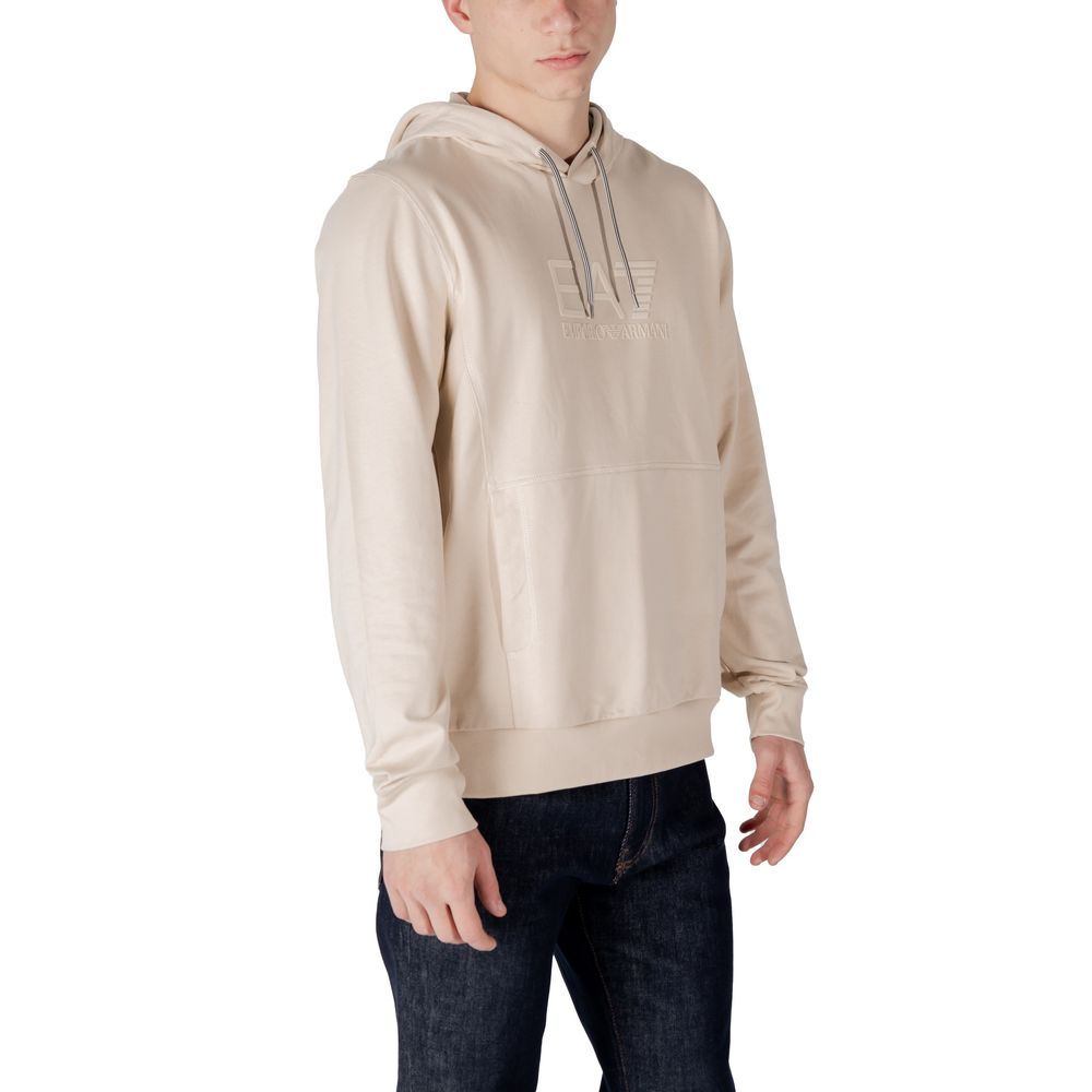 EA7 Emporio Armani Beige Cotton Hoodie