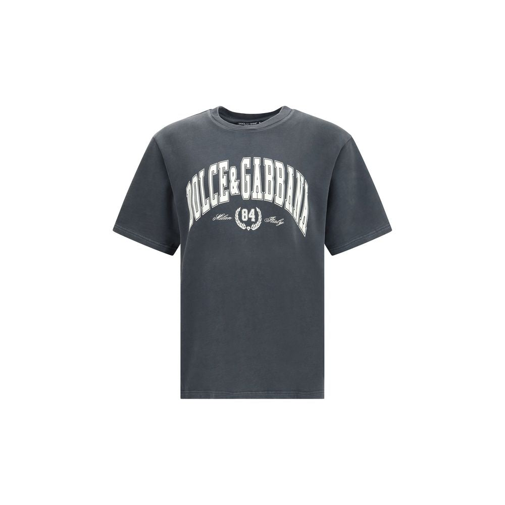 Dolce & Gabbana Gray Cotton T-Shirt