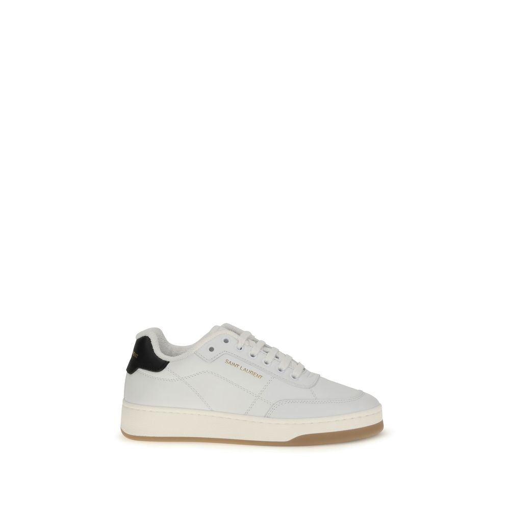 Saint Laurent White Calf Leather Bos Taurus Low Top Sneakers